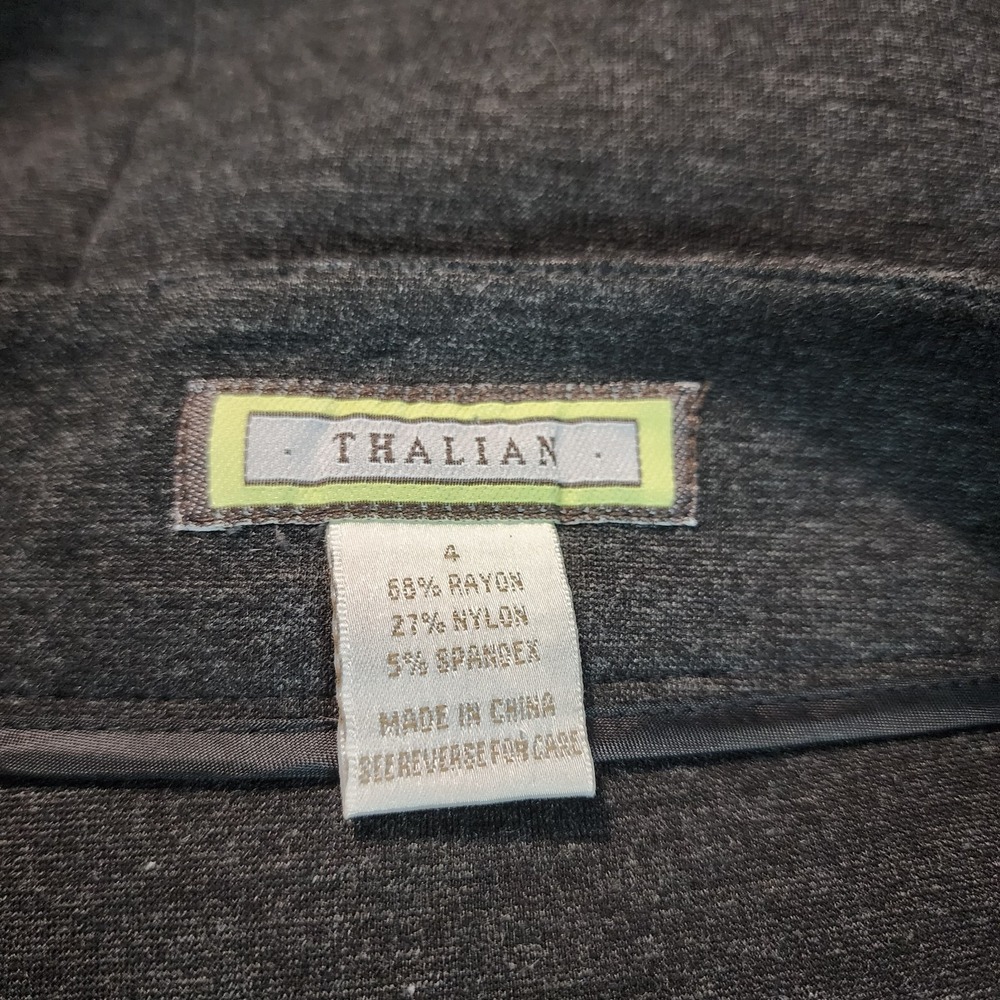 THALIAN Size 4 Charcoal Gray Rayon Blend Knit Knee Length Bandage Pencil Skirt - Picture 5 of 6